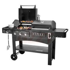 Vendita all'ingrosso barbecue grill 304-IT-4518 combinazione combinata di carbone di legna a Gas ibrida Barbecue Barbecue griglie con bruciatore a infrarossi per attrezzature da cucina all'aperto