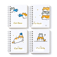 Carnet à spirale A7 minimaliste avec motif chat et dorure à chaud, 80 feuilles, 80 g/m², papeterie esthétique pour étudiants