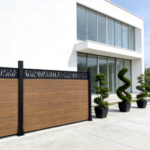 Clôture et portail en WPC imperméables et résistants à l'humidité pour jardin de villa, entretien réduit, clôture co-extrudée - Product Image 4