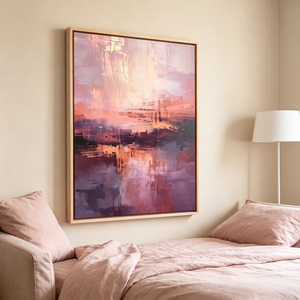 Dipinto Pastello Morbido Tramonto Sognante, Arte Astratta Fatta a Mano per Decorazione <span class=keywords><strong>Camera</strong></span> da Letto Moderna per Ragazze - Product Image 3