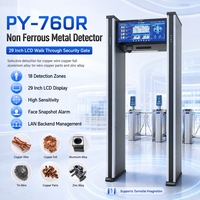 29 Inch Screen Walk Through Copper Metal Detector Metal Detection Door with Camera Snapshot for Copper Aluminum Metal Inspection
