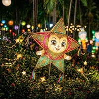 Grandes lanternes en forme de personnages de dessins animés, décoration interactive, utilisation en intérieur/extérieur, spectacle de lumière pour parc à thème