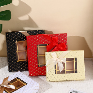 Cajas de trufa <span class=keywords><strong>gourmet</strong></span> de 9 cavidades de lujo, 6 rejillas, caja de regalo de Chocolate de lujo hecha a mano, ventana transparente Kraft de gama alta disponible para - Product Image 2