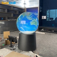 Sistema de Pantalla Esférica Seeball de 100 cm para Ceremonias de Lanzamiento, Vista de 360 Grados, Proyector de 7500 Lúmenes, Resolución de 1920x1200, Color Gris