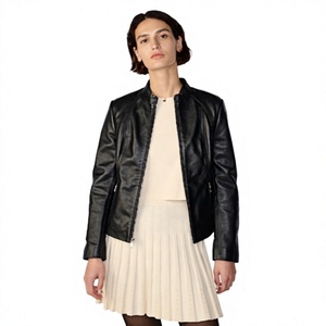 Veste en cuir d'agneau véritable pour femmes, respirante, écologique, veste varsity d'hiver, nouvelle collection, prix de gros avantageux - Product Image 1