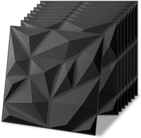 Panneau mural 3D en PVC noir et blanc 30cm*30cm, imperméable, design moderne mat, pour chambre et salle à manger, à prix réduit