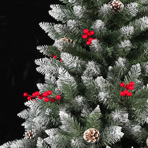 Pointed <b>Spray</b> White Pine Cones Red Berries Eco-friendly PVC Material Metal Stand Christmas Tree Hotel Mall Decoration <b>Set</b> - Product Image 3