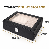 Boîte à bijoux personnalisée ovale de grande capacité à 2 niveaux en cuir PU avec miroir, couvercle transparent, organisateur pour bagues, boucles d'oreilles, colliers, bracelets