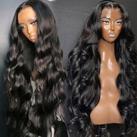 Peluca de Cabello Humano Virgen Brasileño con Encaje Suizo HD, Peluca Completa con Encaje Frontal, Ondas Suaves, 100% Cabello Humano Virgen