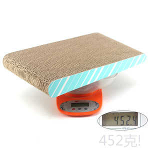 Grattoir pour chat en carton ondulé bleu rayé, mini-grattoir plat pour chats, 450g, niveau unique - Product Image 3