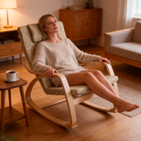 Fauteuil à bascule moderne en bois massif, confortable et abordable, en bois courbé, pour la maison, le balcon et le salon, idéal pour la détente