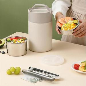 Lekfre Contenitore per <span class=keywords><strong>Pranzo</strong></span> <span class=keywords><strong>in</strong></span> Acciaio Inox dal Design Moderno, Scaldavivande Isolato e Conservatore di Freschezza per <span class=keywords><strong>Ufficio</strong></span> - Product Image 2