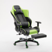 Chaise de bureau en cuir vert réglable pour corriger la posture, chaise de jeu confortable avec coussin lombaire ergonomique