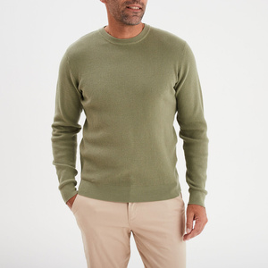 Suéter de Punto Rústico con Cuello Redondo para Hombre en Color Taupe con Tejido Transpirable y 83% Algodón 17% Poliamida - Product Image 2