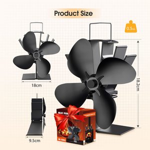 [En gros] Ventilateur <span class=keywords><strong>de</strong></span> poêle auto-alimenté à 5 pales en acier inoxydable durable pour poêle à granulés - Product Image 2