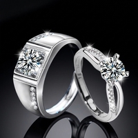 Bague en Moissanite GRA VVS1 Couleur D en Argent 925 pour Femme et Homme, Testée et Ajustable, Gravure Gratuite