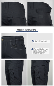 Pantaloni Cargo Tattici Casual da Uomo in Policotone Multi-Tasca Stile Combattimento Vita Media 4 Colori Tinta Unita - Product Image 6