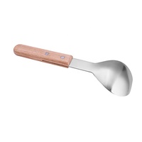 Cuillère à crème glacée Manche en bois d'acier inoxydable Cuillère à crème glacée Cuillère à crème glacée Pelle dure Grande cuillère Outils de cuisine