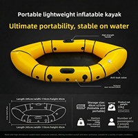 Bateau pneumatique de kayak et de rafting léger pour 2 personnes, design à parois en maille épaissie, matériau PVC, taille 245x300cm