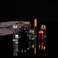 Conteneur en plastique transparent en forme de capsule en acrylique portable, bouteille vide à large ouverture, petit pot pour pilules, granulés, poudre, cosmétiques