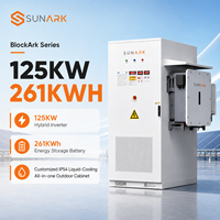 Armoire de batterie LiFePO4 haute tension 125 kW 261 kWh avec garantie de 10 ans et refroidissement liquide pour systèmes de stockage solaire industriels