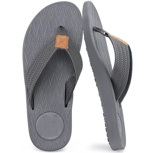 Tongs de plage en <span class=keywords><strong>cuir</strong></span> pour hommes avec soutien de la voûte plantaire, best-seller de l'été - Product Image 5