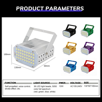 Projecteur stroboscopique LED 10W léger autopropulsé en aluminium/PVC pour soirées, DJ, KTV, bars et scènes - Vente en gros