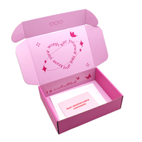 Boîtes d'expédition personnalisées en carton ondulé pour abonnement de livraison, emballage en papier rose pour envoi