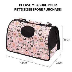 Wholesale Luxury Custom Print Zipper Closure Pet Carrier Bag Portable Outdoor Travel Foldable for <b>Cats</b> Dogs Puppies - Product Image 1
