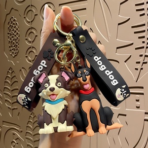 Porte-clés Doberman Pinscher en forme de chiot de dessin animé, figurine mignonne, breloque, prix de machine à griffes, cadeau d'anniversaire, vente en gros - Product Image 2