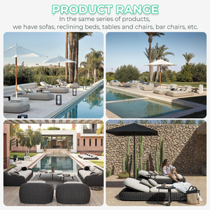 Tumbona de ocio para exteriores, tumbona individual de cuerda tejida para patio y <span class=keywords><strong>piscina</strong></span>, muebles de exterior, tumbona de ratán para jardín, tumbona de sol para <span class=keywords><strong>vacaciones</strong></span>, muebles para <span class=keywords><strong>piscina</strong></span> - Product Image 5