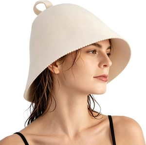 Bonnets de Douche en Feutre de Laine de Luxe, Doux, Réutilisables, Écologiques, avec Logo Personnalisé pour le Bain et la Sauna - Product Image 1