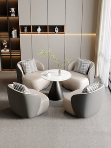 Set di Divano <span class=keywords><strong>e</strong></span> Poltrone Singole per Lounge d'Hotel, Design Minimalista Moderno, Lusso Leggero, Arredamento Commerciale Personalizzabile - Product Image 1
