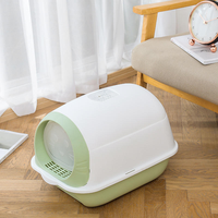 Litière pour chat entièrement fermée en plastique, grande capacité 20L, conception séparée, facile à nettoyer, anti-éclaboussures, avec pelle