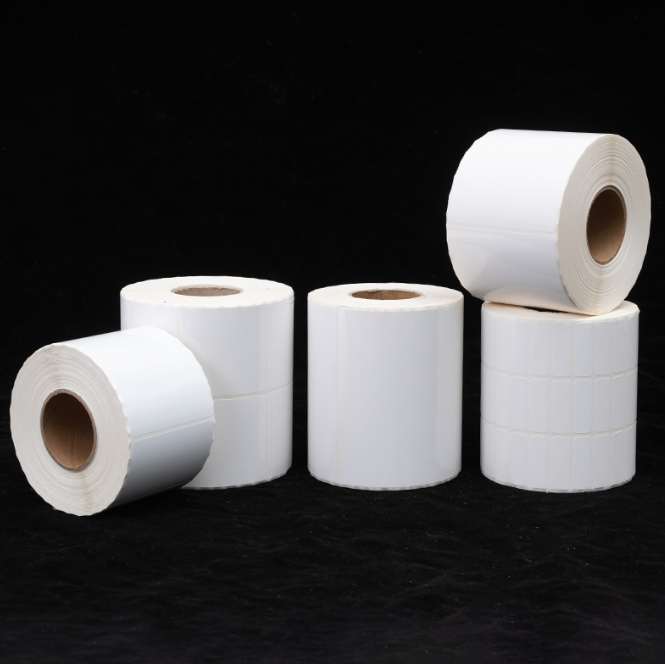 High Quality Glossy/Matte White PET Label Sticker for Packaging Direct Thermal Synthetic Paper PP Film Self-adhesive Material
