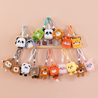 Porte-clés en peluche animaux multi-styles en gros, breloques douces et portables pour sacs d'école, sacs à main, décorations de fête, petits cadeaux