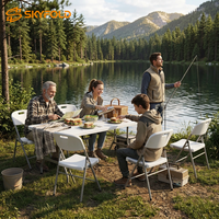 Ensemble de table et de chaises pliantes en plastique, vente en gros, portable, pour fêtes, événements, banquets, traiteur, mobilier commercial extérieur