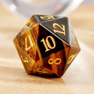 Dado D20 in Occhio di Tigre, 25mm, 20 Facce, Cristallo di Ametista per D&D, <span class=keywords><strong>Dungeons</strong></span> and Dragons, Giochi di Ruolo, MTG, Giochi da Tavolo - Product Image 2