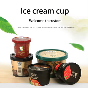 Custom 120ml 200ml Ice Cream <b>Cup</b> Frozen Yogurt Gelato Bowls 3/4/5/8/12/16OZ <b>Disposable</b> Single Wall Paper <b>Cup</b> With Lid and Spoon - Product Image 3