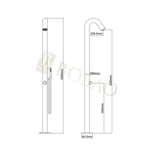 Utilisation <span class=keywords><strong>de</strong></span> l'hôtel Piscine extérieure <span class=keywords><strong>Colonne</strong></span> <span class=keywords><strong>de</strong></span> <span class=keywords><strong>douche</strong></span> en acier inoxydable Robinets <span class=keywords><strong>de</strong></span> support au sol <span class=keywords><strong>avec</strong></span> couleur brossée - Product Image 6
