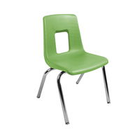 Chaise d'écolier empilable en plastique bleu marine à trou carré, modèle américain très vendu, idéale pour les salles de classe