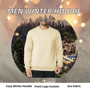 Men Casual Winter <b>Hoodie</b> Sweatshirt Long Sleeve Crew Neck Knitted Fabric Button Custom Logo OEM Service 100% <b>Polyester</b> <b>hoodie</b> - Product Image 2