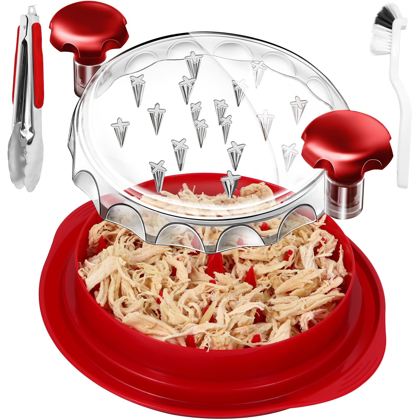 Brosse avec pince alimentaire rouge