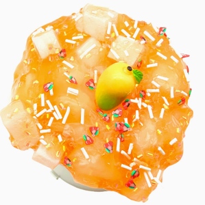 Juguete Antiestrés de Donut Naranja con Chispas y Adorno de Mango, TPE y Silicona, Unisex para Todas las Edades - Product Image 1