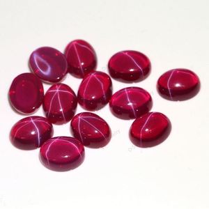 Cabochon ovale en pierre précieuse en vrac 5*7-10*14MM rubis Starlight pour bague - Product Image 4