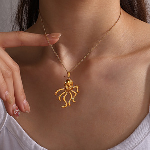 Conjunto de pendientes y collar de medusas, aleación de zinc, joyería de moda para mujer, diseño irregular con forma de animal para fiesta - Product Image 3