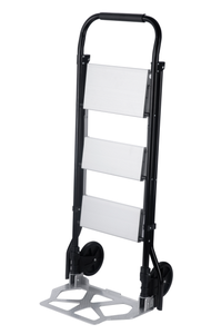 Foldable Hand Trolley Step <b>Ladder</b> Cart <b>Aluminum</b> Rolling Trolley <b>Ladder</b> 2 Step Utility Trolley for Warehouse Home - Product Image 5