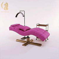 Chuque Moderne rose Cils Lit Salon Meubles Arc Spa Beauté Matelas Visage Lit Salon De Beauté De Luxe Électrique Cils Lit Chapeau