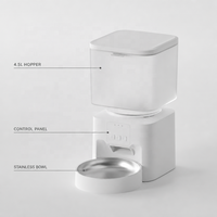 Distributeur automatique de nourriture pour animaux de compagnie USMILEPET, distributeur automatique de nourriture pour chats et chiens, contrôle par application WiFi, portions programmées, grande capacité de 4,5 L, enregistrement vocal