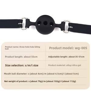 Orta boy pembe silikon yetişkin sahne seks oyuncakları SM esaret dişli tam silikon ağız Mouth ağız topu ile - Product Image 1